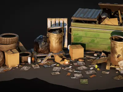 Trash Pack - Urban Game-Ready Assets Low-poly 3D model