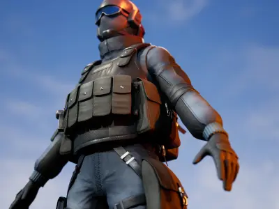 Army Soldier Researcher Character for Games and Animation 3D model