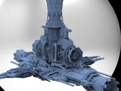 Sci-Fi Droid Prowler Ship Base  3D model