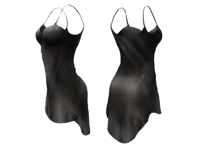  Back Drape Lingerie Tank Dress Low-poly 3D model