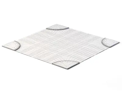 X Crossing 14m x 14m Low-poly 3D model