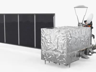  Geostationary Satellite with Astronaut 