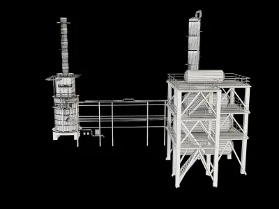 Oil And Gas Refinery Unit m6 3D model