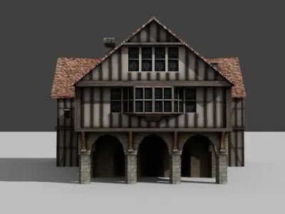 Town Hall Low-poly 3D model