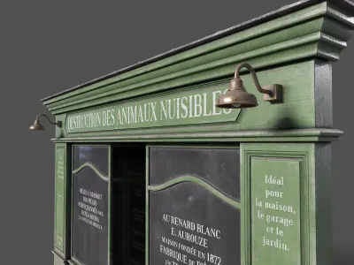 Parisian vintage storefront 2 Low-poly 3D model