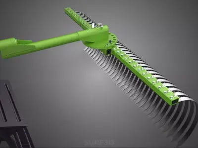 MOUNT RAKER HARROWING RAKE CAGE WHEEL WALK BEHIND TRACTOR TILLER 3D model