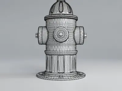 Fire Hydrant Low Poly PBR 3D Model Low-poly 3D model