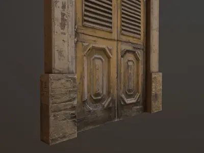 Medieval Door 1 PBR  Low-poly 3D model