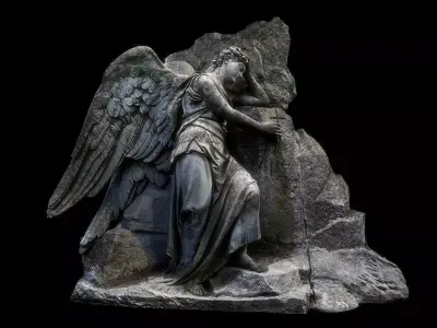 Headstone angel Low-poly 3D model