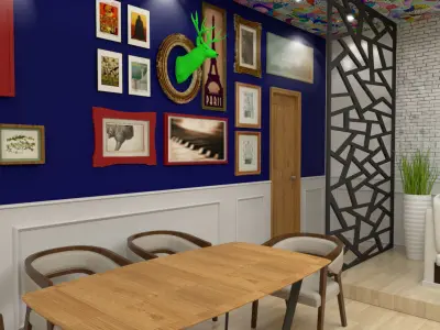 Modern industerial coffee shop 3d scene 3D model