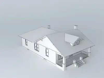 House with roof Free 3D model