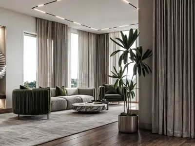 Interior scene living space villa 3d model  3D model