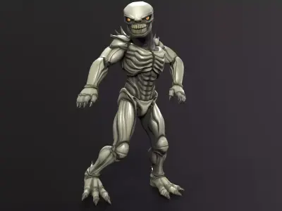 Alien Monster Sci-Fi Creature Rigged Low-poly 3D model