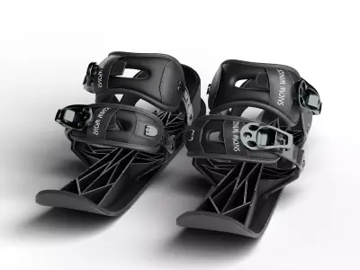 Snowboards mounts and Skates Low-poly 3D model