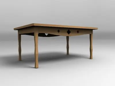 wooden table Low-poly 3D model