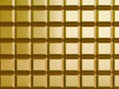 Golden Squares Metal Corrugated PBR Seamless Texture
