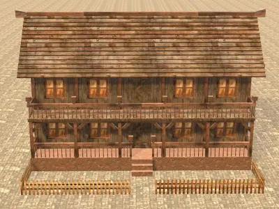 Medieval house fourteen 17 Low-poly 3D model