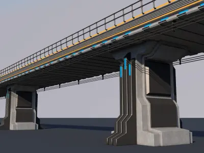 Sci Fi Bridge 3D model