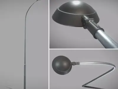 Street Light 15 version 15 10m with pole 1 Low-poly 3D model