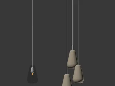 Anoli 1and 3 Nuura Pendant 3D model
