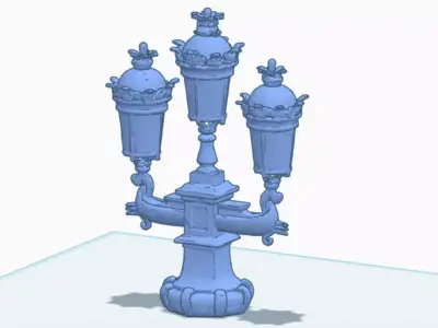 Old french lamppost 3D model