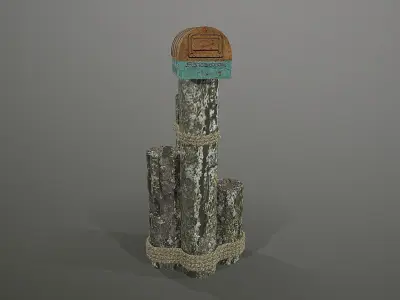 Mailbox tree with Low-poly 3D model