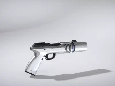 Sonic Disruptor Handgun Futuristic Design Low-poly 3D model