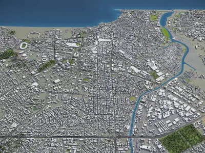 Accra - City 3D Model Low-poly 3D model