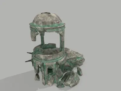 old temple Low-poly 3D model
