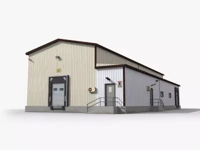 Factory x2 Low-poly 3D model