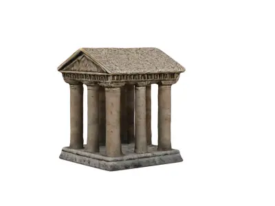 Ancient Pillars of Wisdom Classical Greek Temple Model 3D model