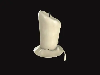 Medieval Candle V02 Low-poly 3D model