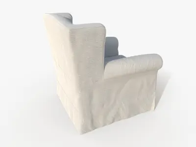 Classic White Armchair 3D model
