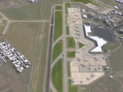 Taiyuan - Airport - TPE Low-poly 3D model