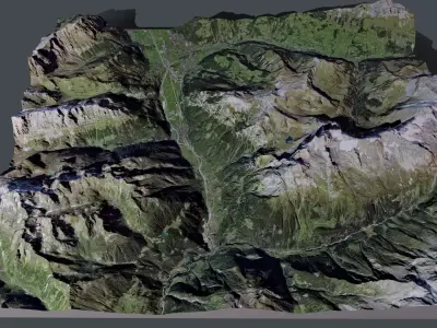 Mountain landscape Alps Switzerland  3D model