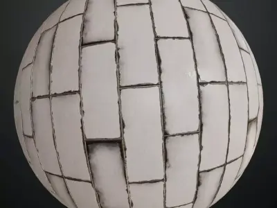 Aged White Painted Wood Planks PBR Seamless Texture