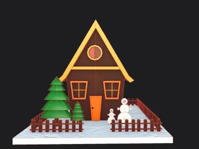 House Cartoon Low-poly 3D model buy