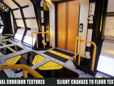 Scifi Space Corridor Asset Pack Version 2 Low-poly 3D model