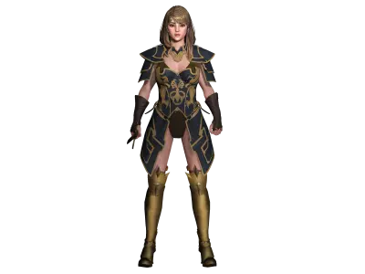 AAA 3D FANTASY FEMALE WARIOR KNIGHT-REALISTIC RIG GAME CHARACTER