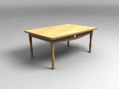 Wooden Table Free low-poly 3D model