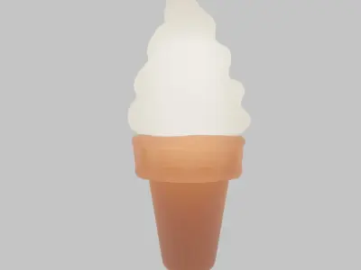 Indirect lighting of soft serve ice cream 3D model