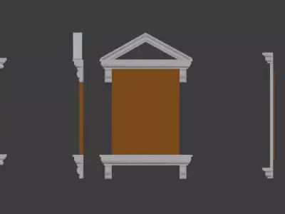 windows 3D window with two arches Free 3D model