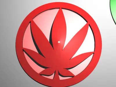 A cannabis themed door stop 3D print model