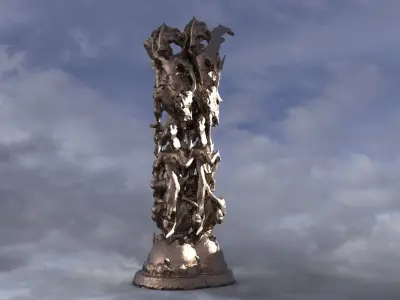Dantes Inferno Archway pillar  3D model