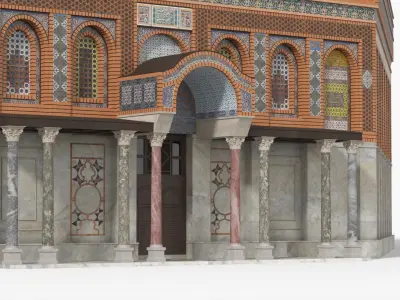  Hypostyle Friday Mosque Stone Facade Orange 
