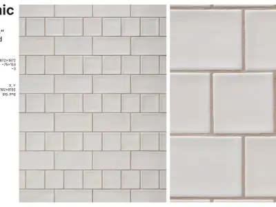 Subway and Square Tiles in English Bond Layout Texture