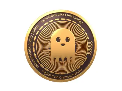 Aave Coin Ghost v2 001 Low-poly 3D model