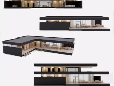 Villa house Collection 4 models 3D Model Pack