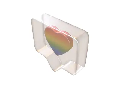 Socail Media Heart Bubble v1 015 Low-poly 3D model