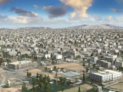 Khan Yunis Arab City Low-poly 3D model